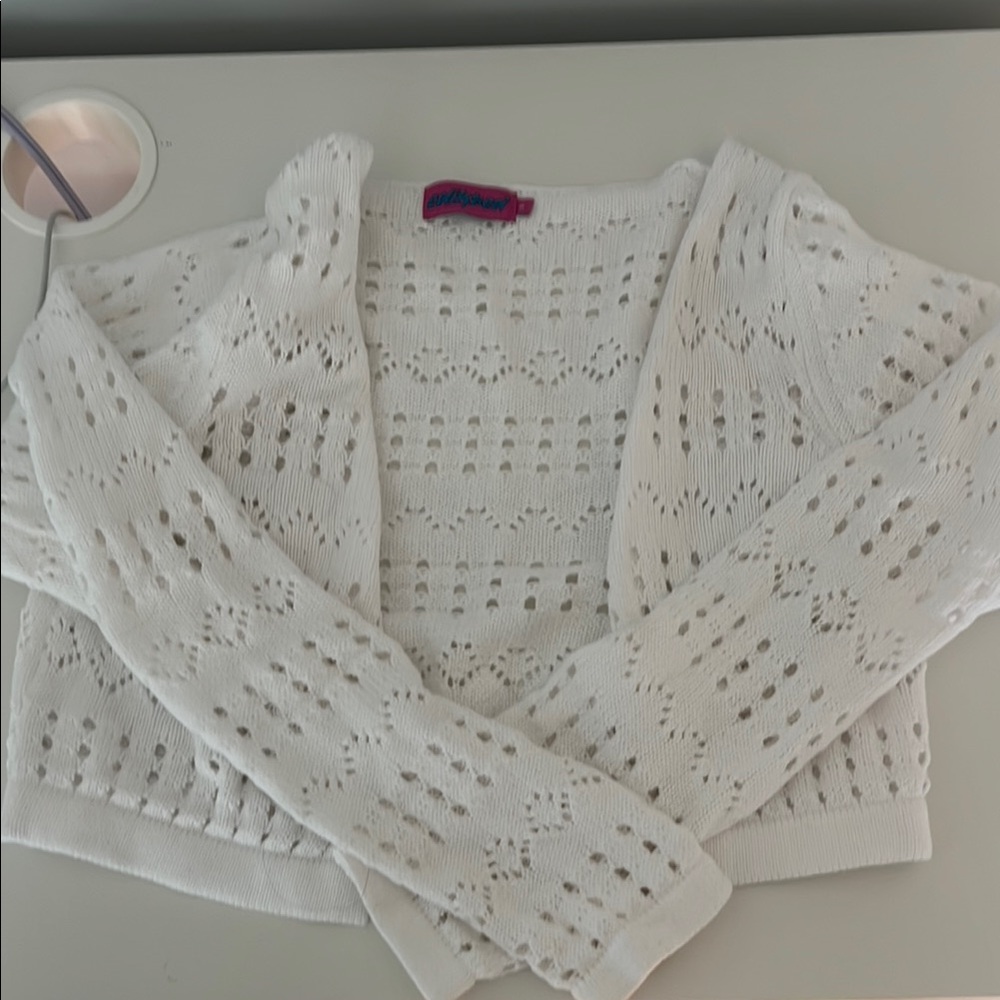 White Open-Knit Edikted Sweater
